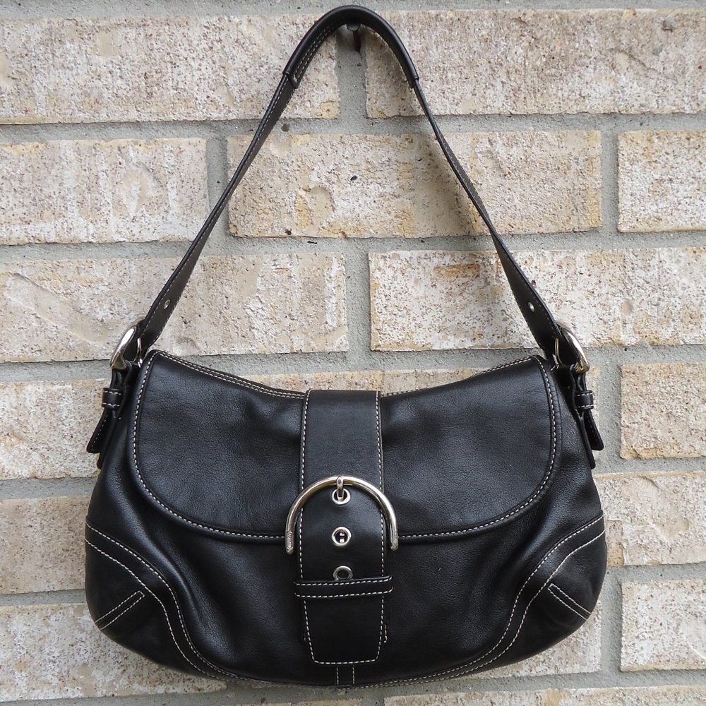 Coach Black Leather Shoulder Bag
